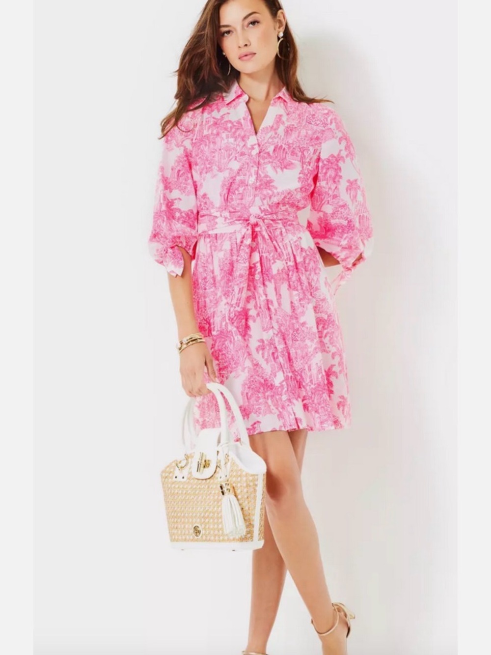 LILLY PULITZER SIZE 16 AMRITA SHIRTDRESS *PB ANNIVERSARY TOILE*